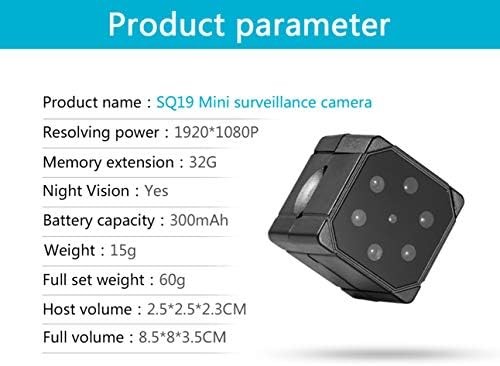 SQ19 KVADRATNIH 19 Pametan 1080p HD Mala Tajna Mikro Mini Kamera Video Kamera noćno Bežični Tijelo DVR DV Mali Minicamera Microchamber (SQ19 / Kameru)