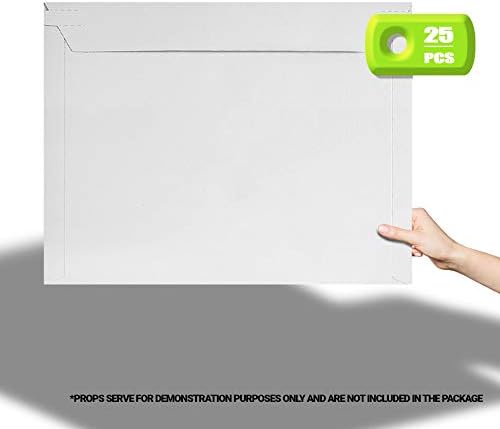 AMZ Pakovanje od 25 Bijele Kruto Sliku Mailers 12.5 x za 9,5 Paperboard Ostati Stan Mailers 12 1/2 x 9 1/2
