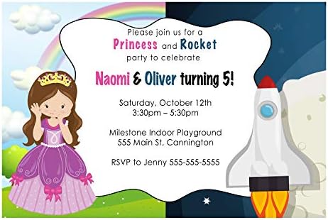 30 Pozivnice Svemir Raketu Princeza Devojka Dečko Rođendan Licne Karte Sliku Novinama