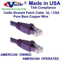 SuperEcable - SAD-0675-80 M UTP Cat5e - Napravio u SAD - Ljubičaste – UL 24Awg Čista Bakra – Ethernet Mreže Patch Kabl