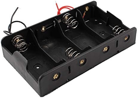 X-DREE Crni 2-Žice Jedan Strane 4 x 1.5 V Baterije Drži Slučaj Kutiju 4PCS(Scatola nera po custodie po batterie
