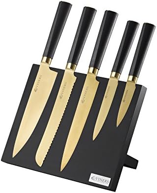 VINERS Titan Kuhinjski Nož Blok Set od Nerđajućeg Čelika, Bakar, 10 x 34 x 10 cm