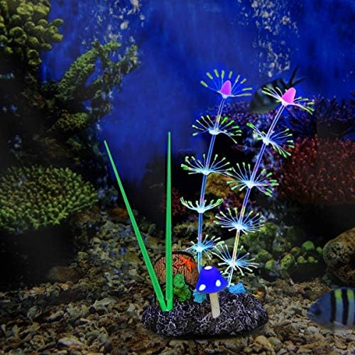 NW Sjaj Akvarijum Stajati Assecories, Sjaj Akvarijum Ukrasima sa Morskom Sase i Koralni Greben, Fluorescence