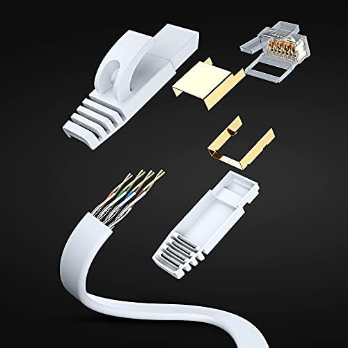 Mačka 7 Ethernet Kabl 6ft Stan Internet LAN Mreže Patch Vrpcu RJ45 ukršteni konektori 1 Pack - Bijeli