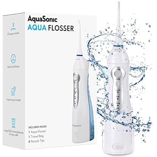 Aquasonic Aqua Flosser - Profesionalni i Puni Vode Flosser sa 4 maltene - Oralni Irrigator m/ 3 Nacina -