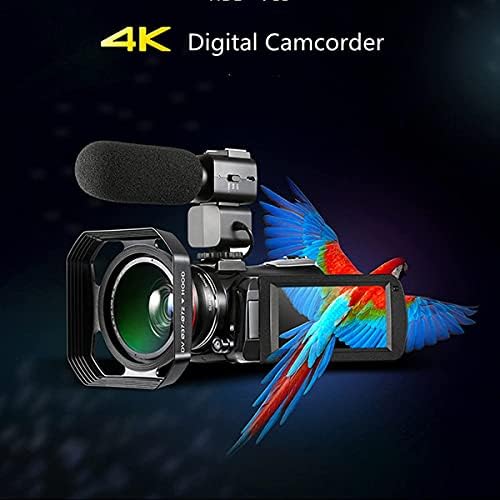 GAX 4K HD Digitalnog Video Kameru, WiFi IR noćno i 3.1 Cm IPS HD Dodirni Ekran Vlogging Kameru sa Mikrofon Daljinski za Dnevnik Kući Koristiš