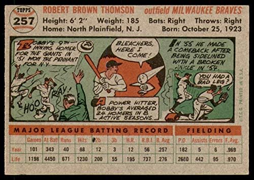 1956 kupio sam 257 Bobby Thomson Milvokiju Hrabrih (Bejzbol Karticu) BIVŠI Hrabrih