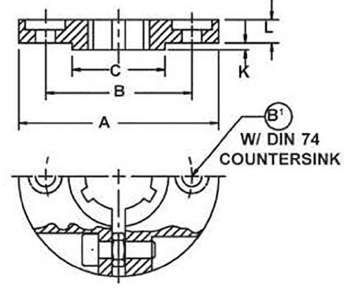 KC13 Ametric Metrički Spline Podijeliti Ogrlicu, KN 13x16 Profil, C1045 Čelika, DIN 5463 , 50 mm (O) Izvan