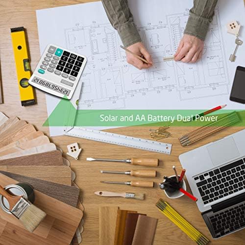 Kalkulator, Splaks 4 Pack Standard Funkcionalan Desktop Solarni Digitron i AA Baterije Dvojno Moć Elektronske
