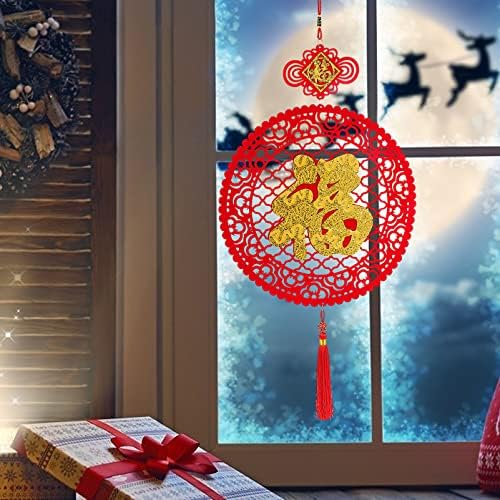 Kineska Nova Godina Ornament Ukrase: Fu Kineski Proljeće Festival Kući Dekor sa Privjeskom Sreće Fu Priveske Feng Shui Visi Ukrase Festival Pesma Srece Ukras za 2022 Novu Godinu